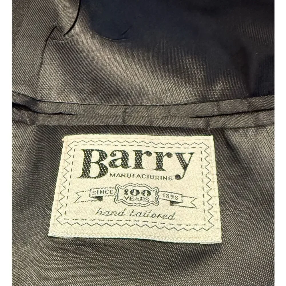 Barry Manufacturing Wool Tuxedo Jacket 42R Pants 39 Black Satin Trim Occasion Fo